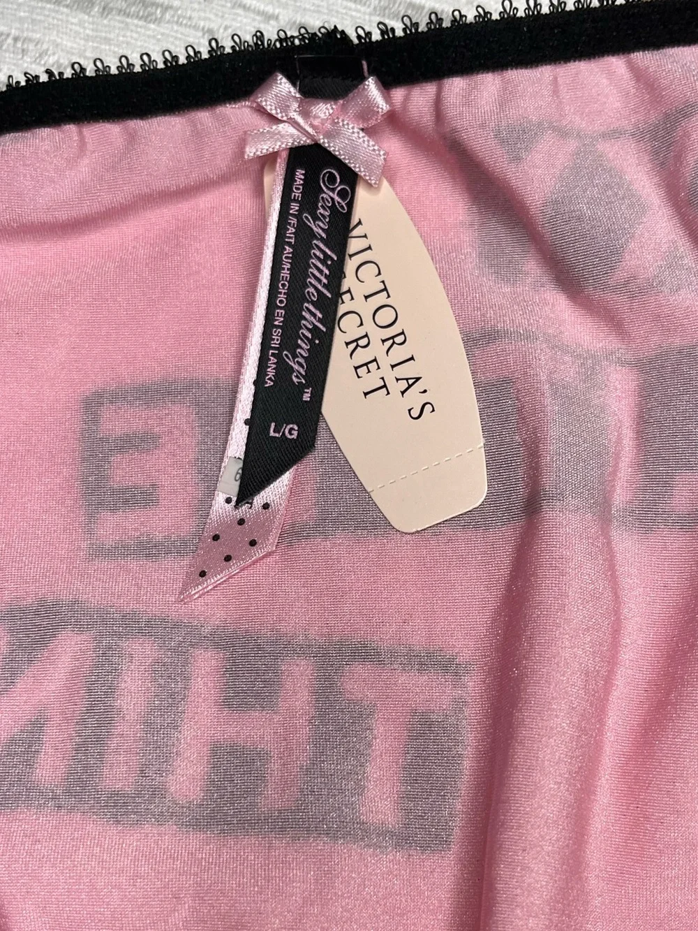NWT Rare HTF Victoria’s Secret Sexy Little Things Panties Size L Pink Black
